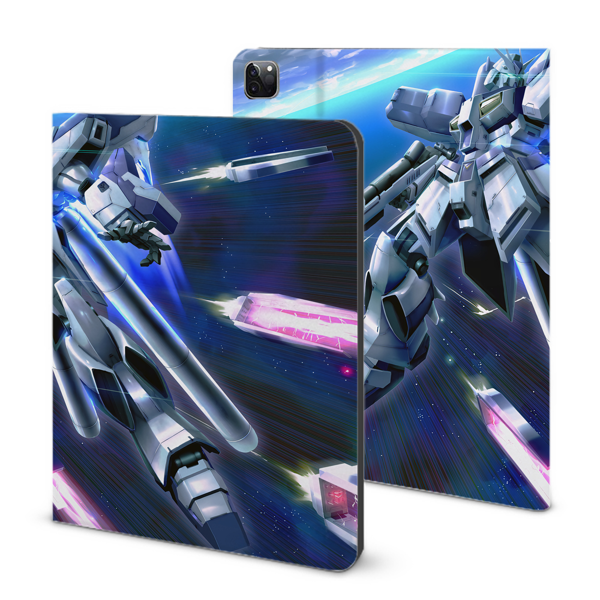 （画像用） 機動戦士ガンダム Mobile Suit Gundam IPad ケース ブック型 PUレザー TPU 耐衝撃 軽量 薄型 ペン収納なし 全面保護 IPad 各モデル対応